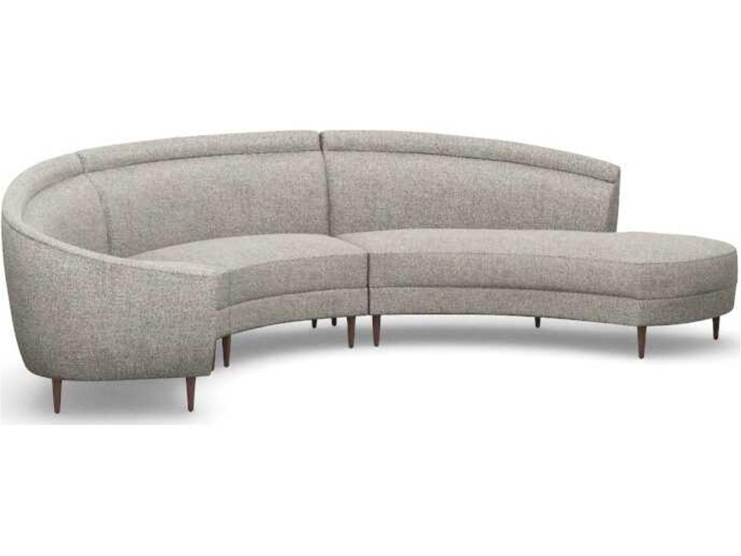 Capri 3-Piece Right Chaise Upholstered Fabric Sectional Sofa in Gray