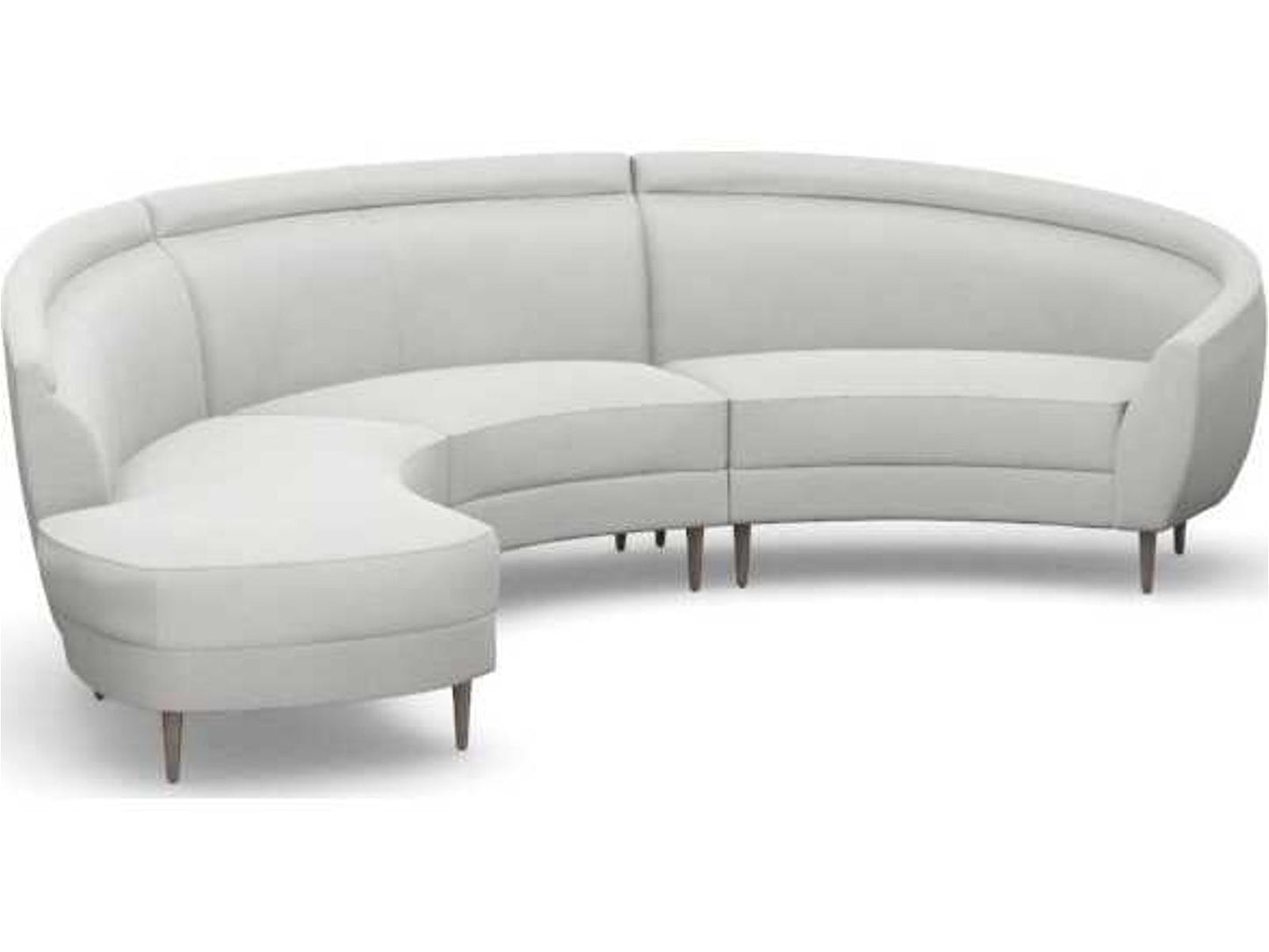 Capri 3-Piece Left Chaise Modular Gray Upholstered Sectional Sofa
