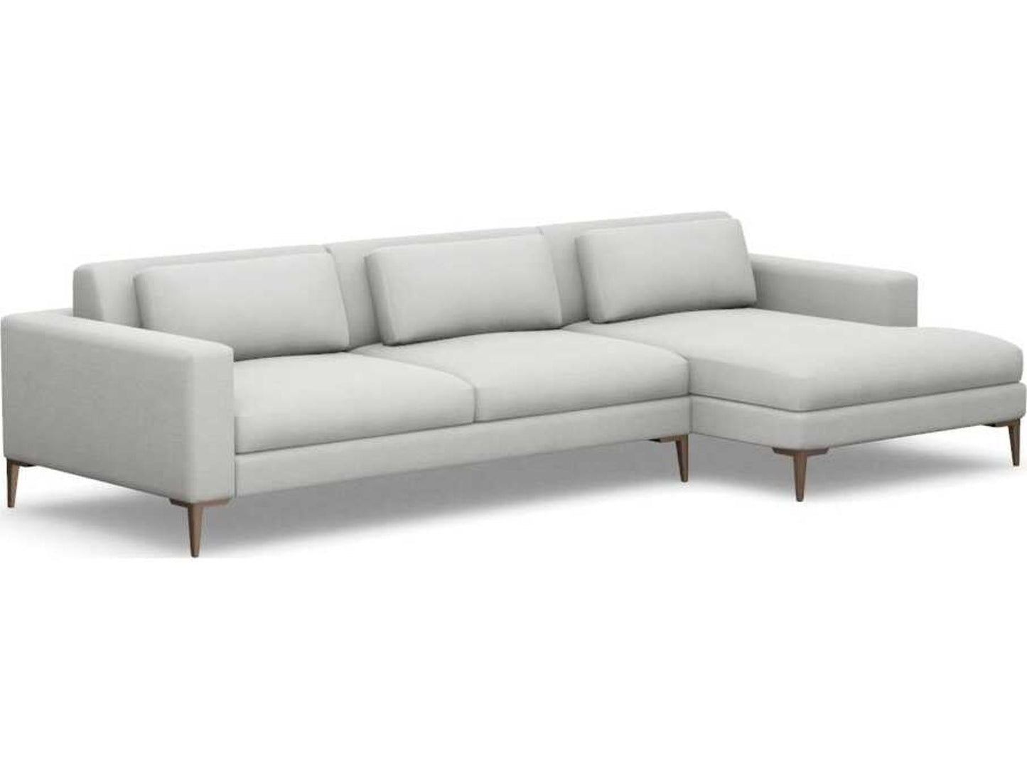 Izzy 2-Piece Right Chaise Sectional Sofa in Beige Faux Linen