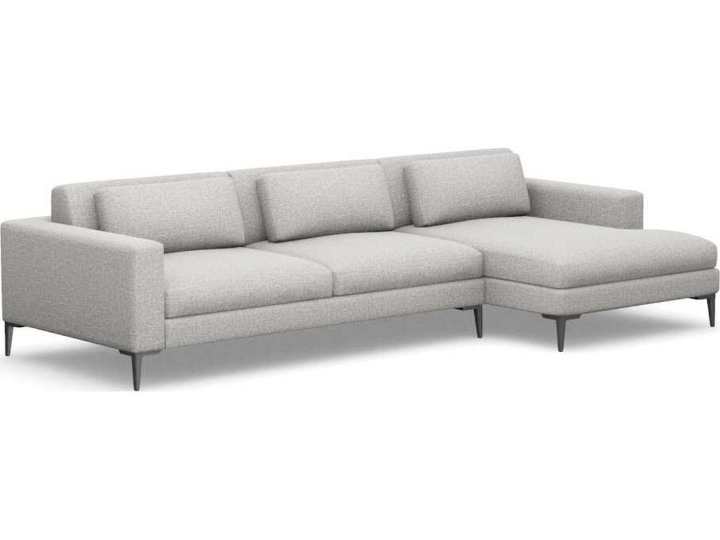 Izzy 2-Piece Upholstered Right Chaise Sectional Sofa in Storm Gray