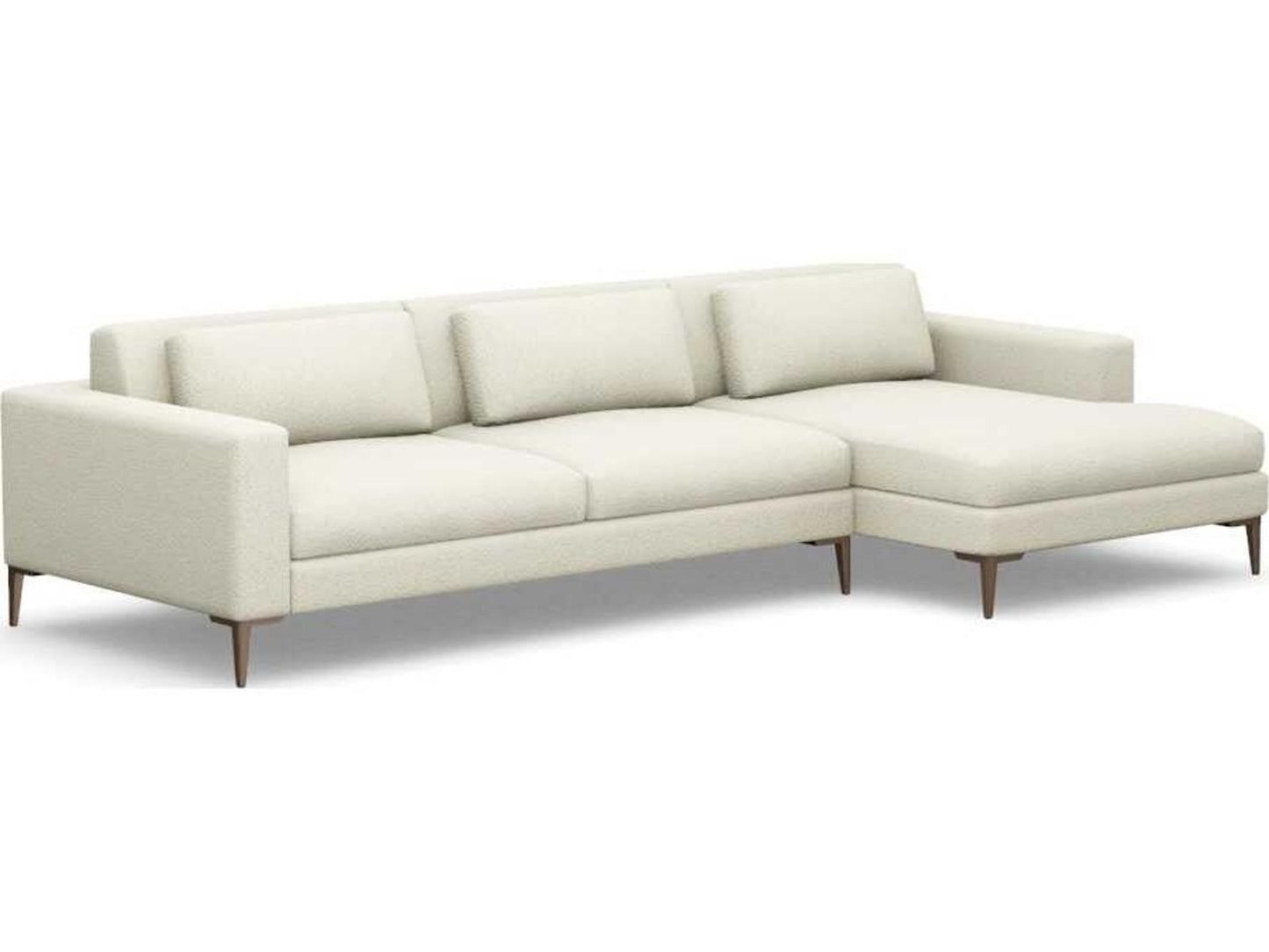 Izzy 2-Piece Chaise Faux Leather Sectional Sofa in Cream
