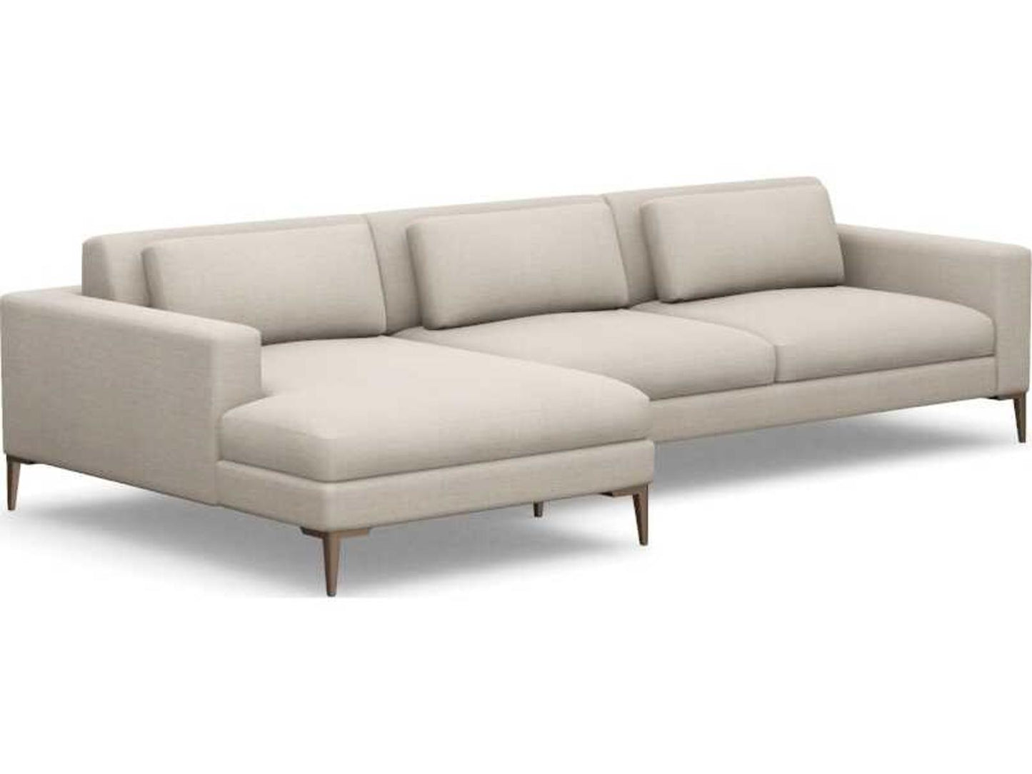 Comodo 2-Piece Left Chaise Sectional Sofa in Beige Upholstery