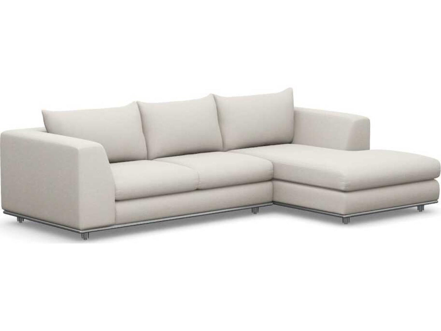 Comodo 2-Piece Upholstered Sectional Sofa in Cream