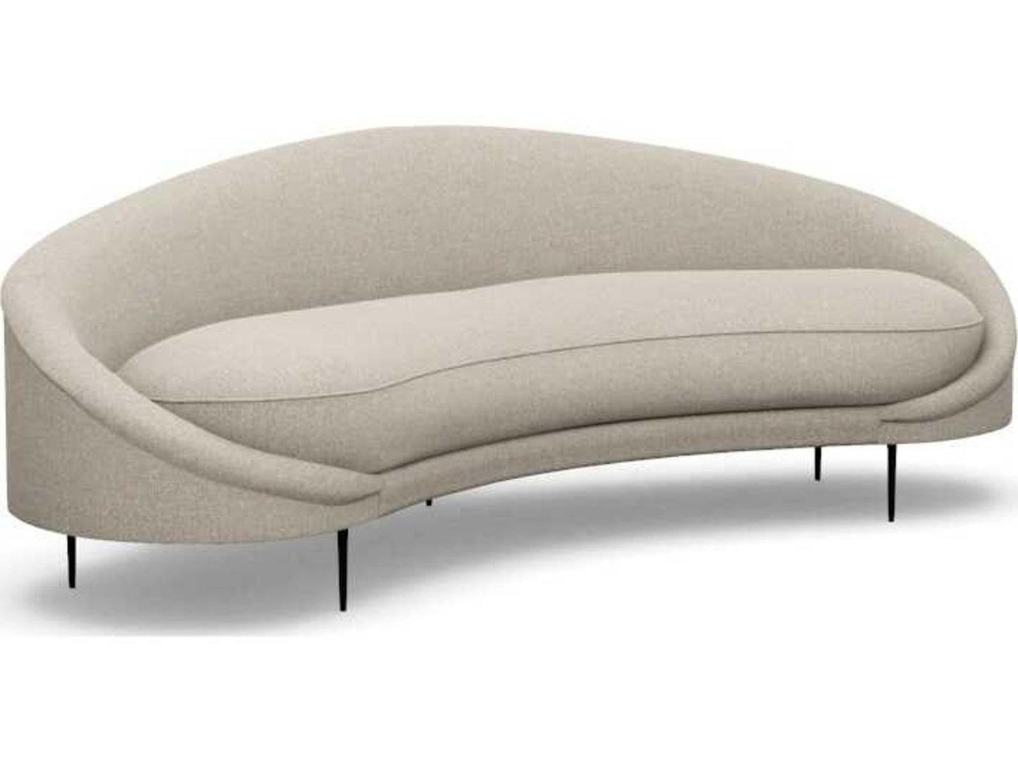 Ava Loma Weave Upholstered Right Sofa in Wheat with Polished Nickel