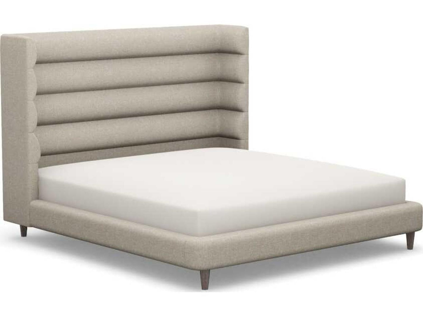 Ornette Beige Upholstered King Platform Bed