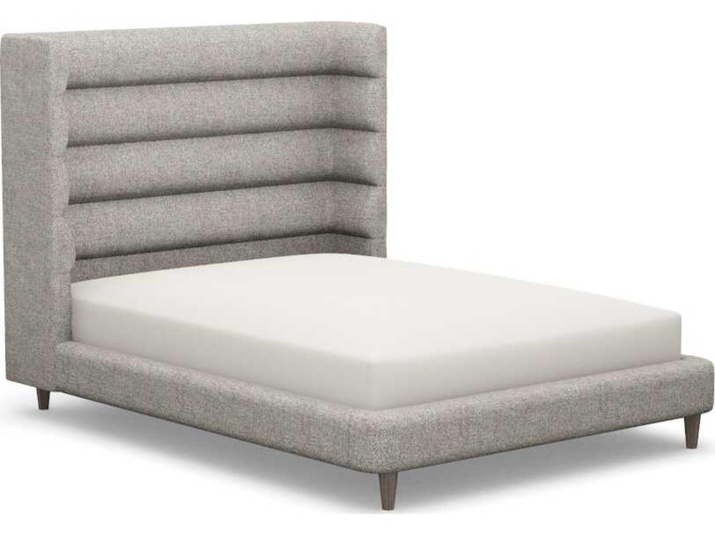 Ornette Queen Gray Solid Wood Upholstered Platform Bed