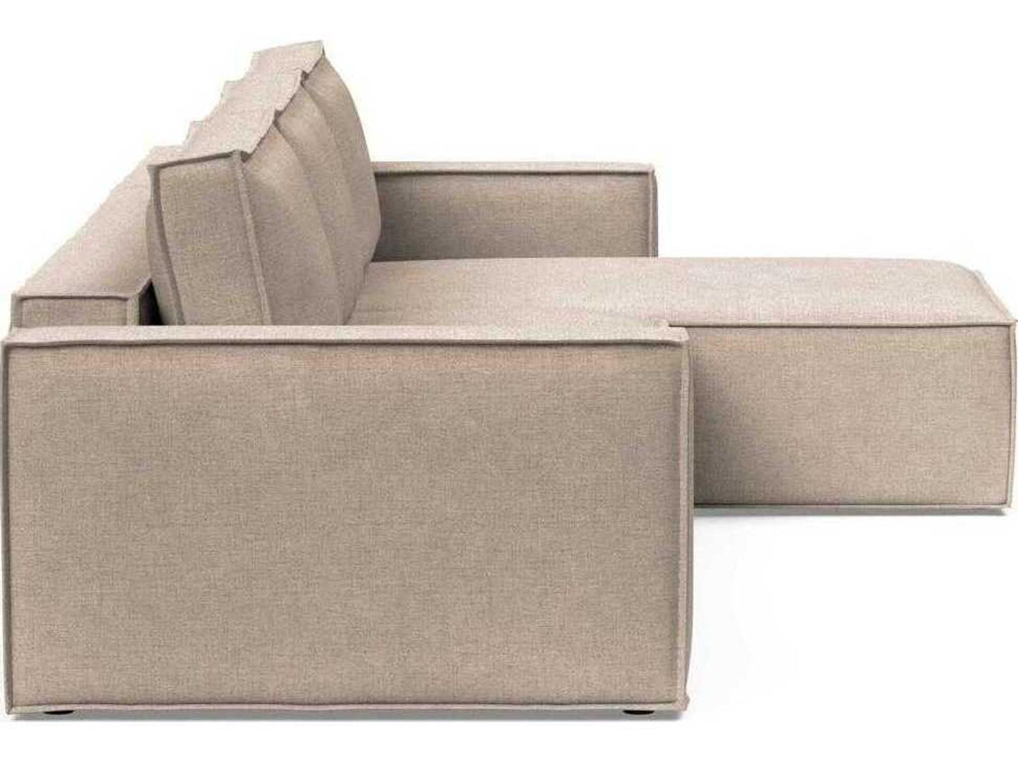 Living Newilla Sectional Sofa Bed with Standard Arms Adario Taupe Fabric