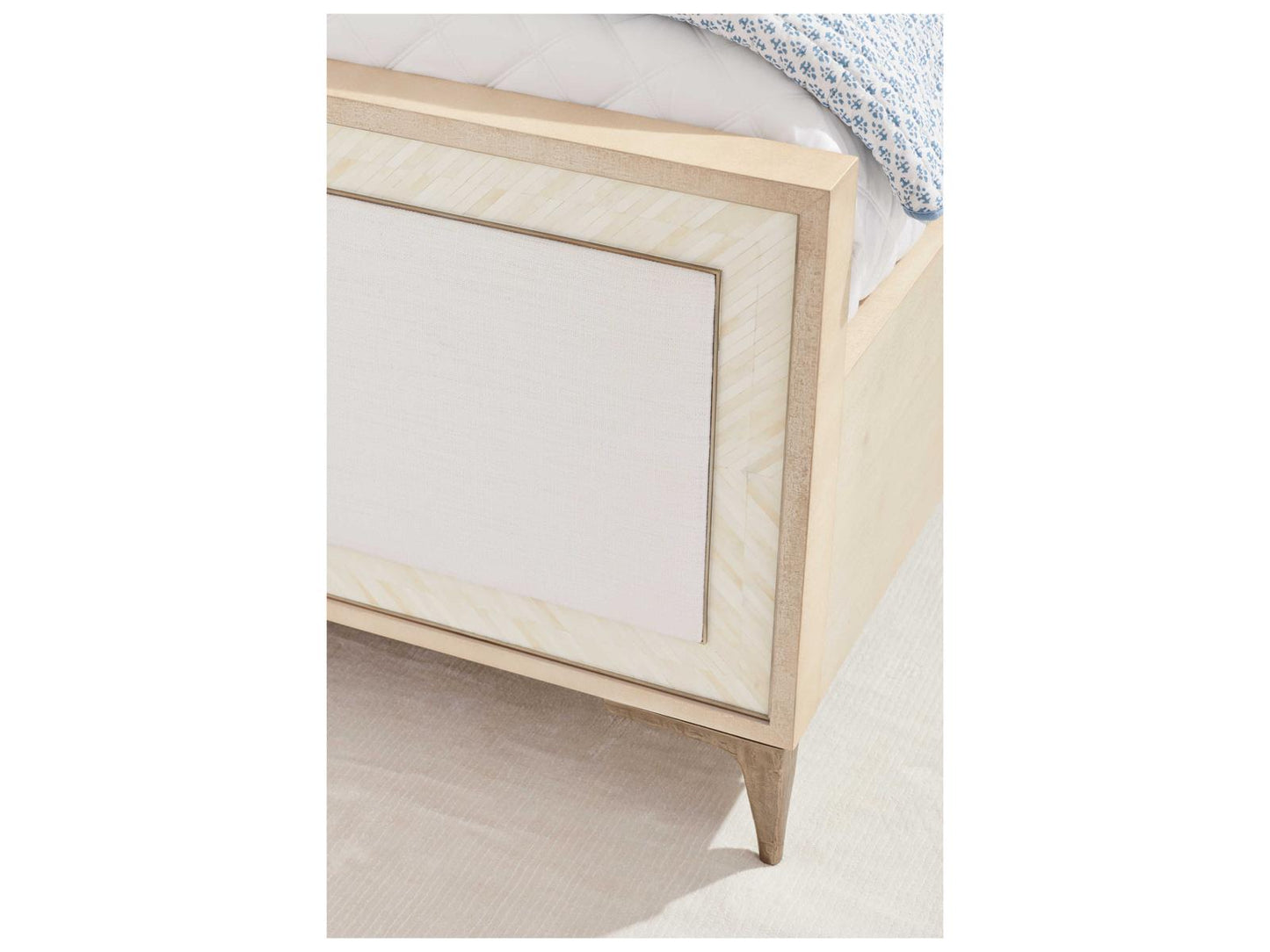 Tideline Bone and Linen-Blend King Upholstered Bed in Natural Dyed Koto