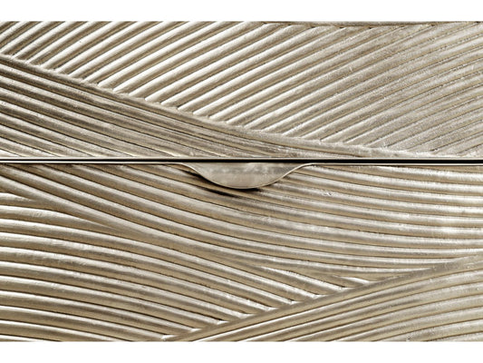 Water Capillary Cast Metal Texture Double Dresser Bleached Oak