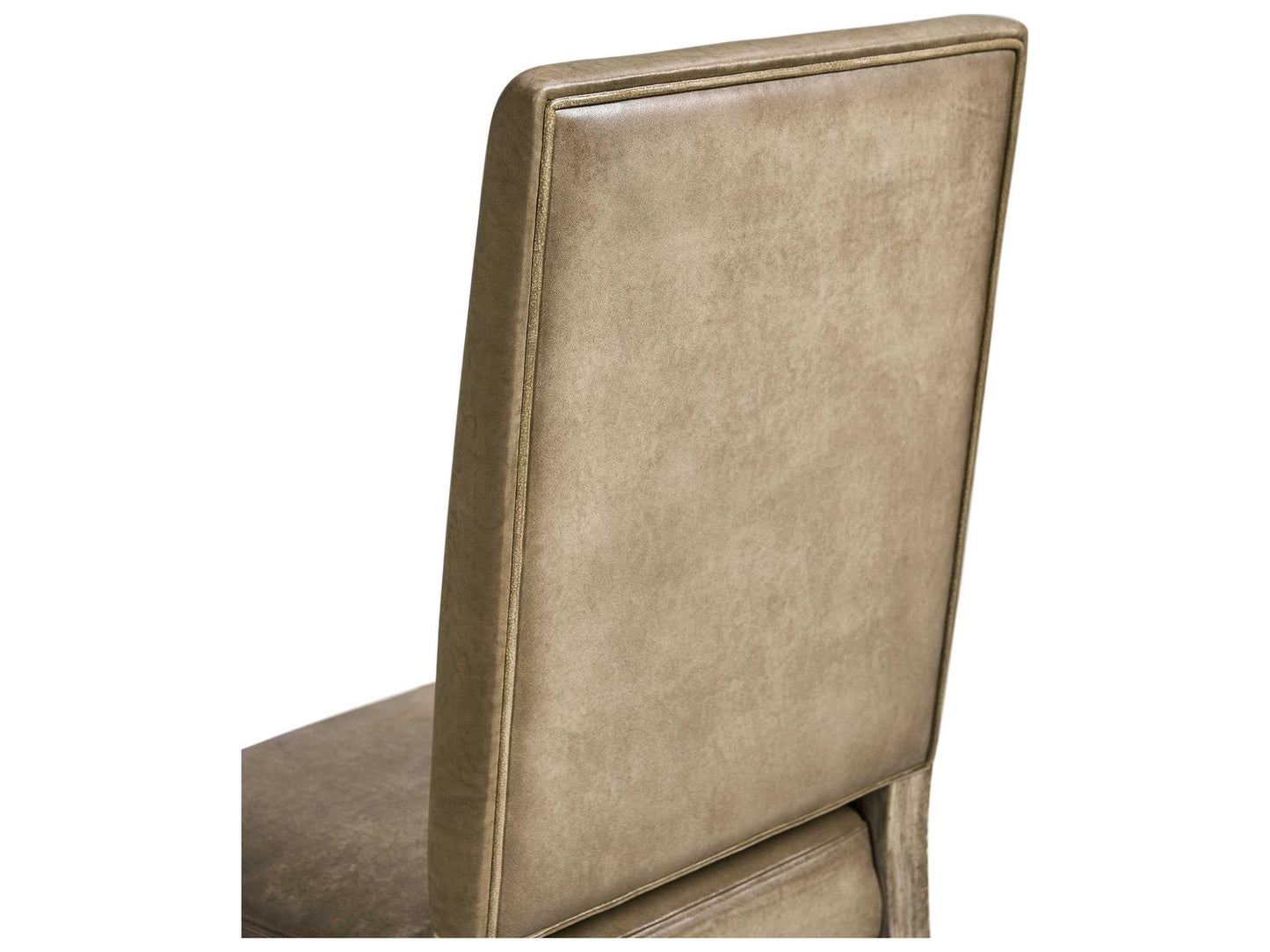 Sagehill Oak Wood Gray Leather Armless Dining Chair