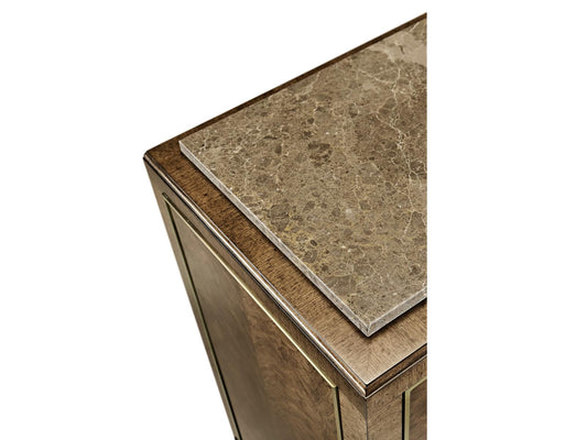 Barcelona Rectangular Marble Walnut Console Table