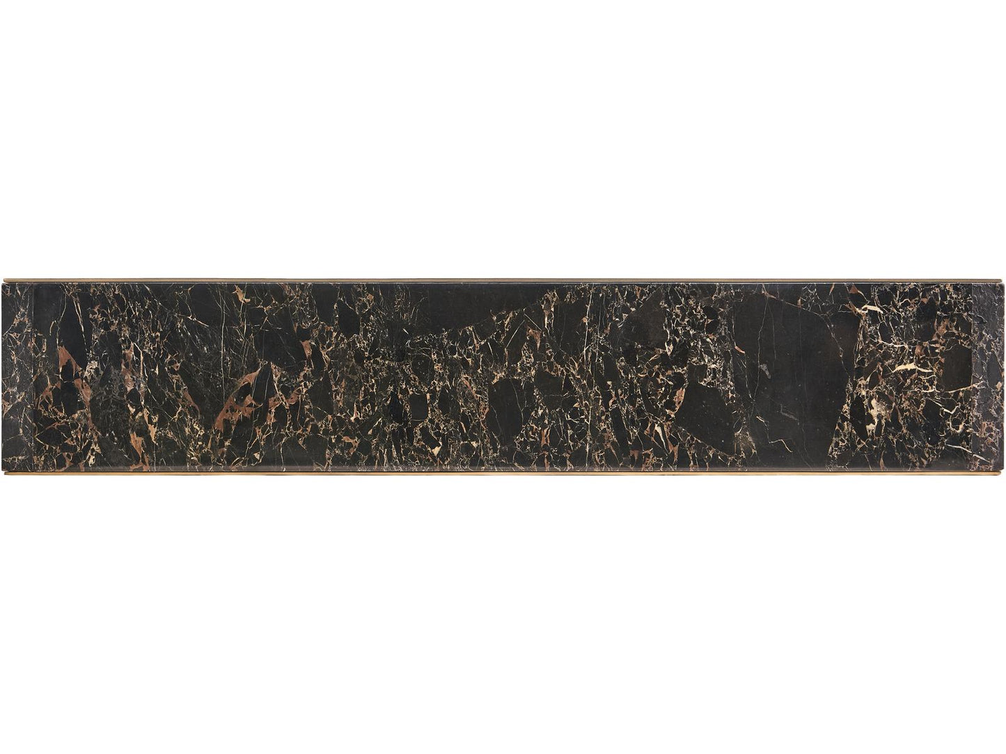 JC Modern Nova Rectangular Marble Industrial Bronze Console Table