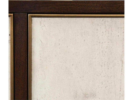 Mercia 4-Drawer 2-Door Credenza in American Black Walnut and Tiza Gesso