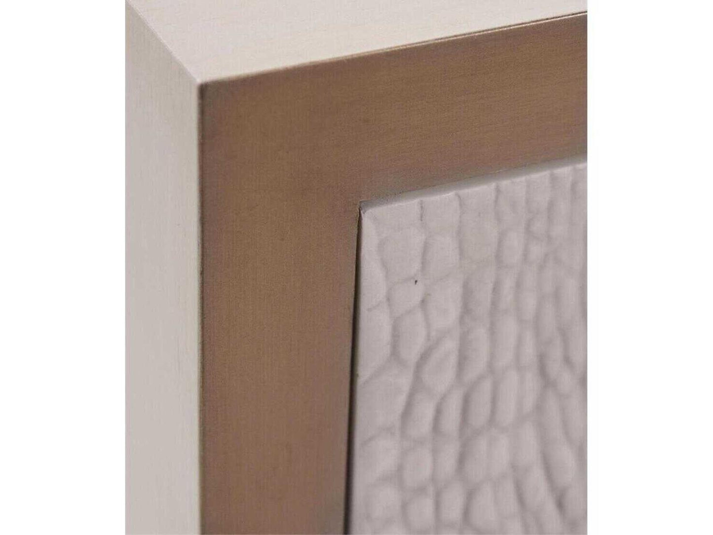 Kano Sideboard Book-Matched Faux Crocodile Pattern with Brushed Brass
