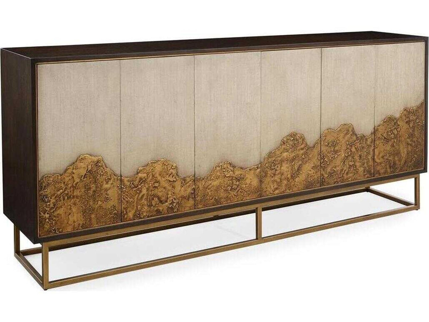 Highlands 6-Door Sideboard in Black Walnut and Aztec Gold