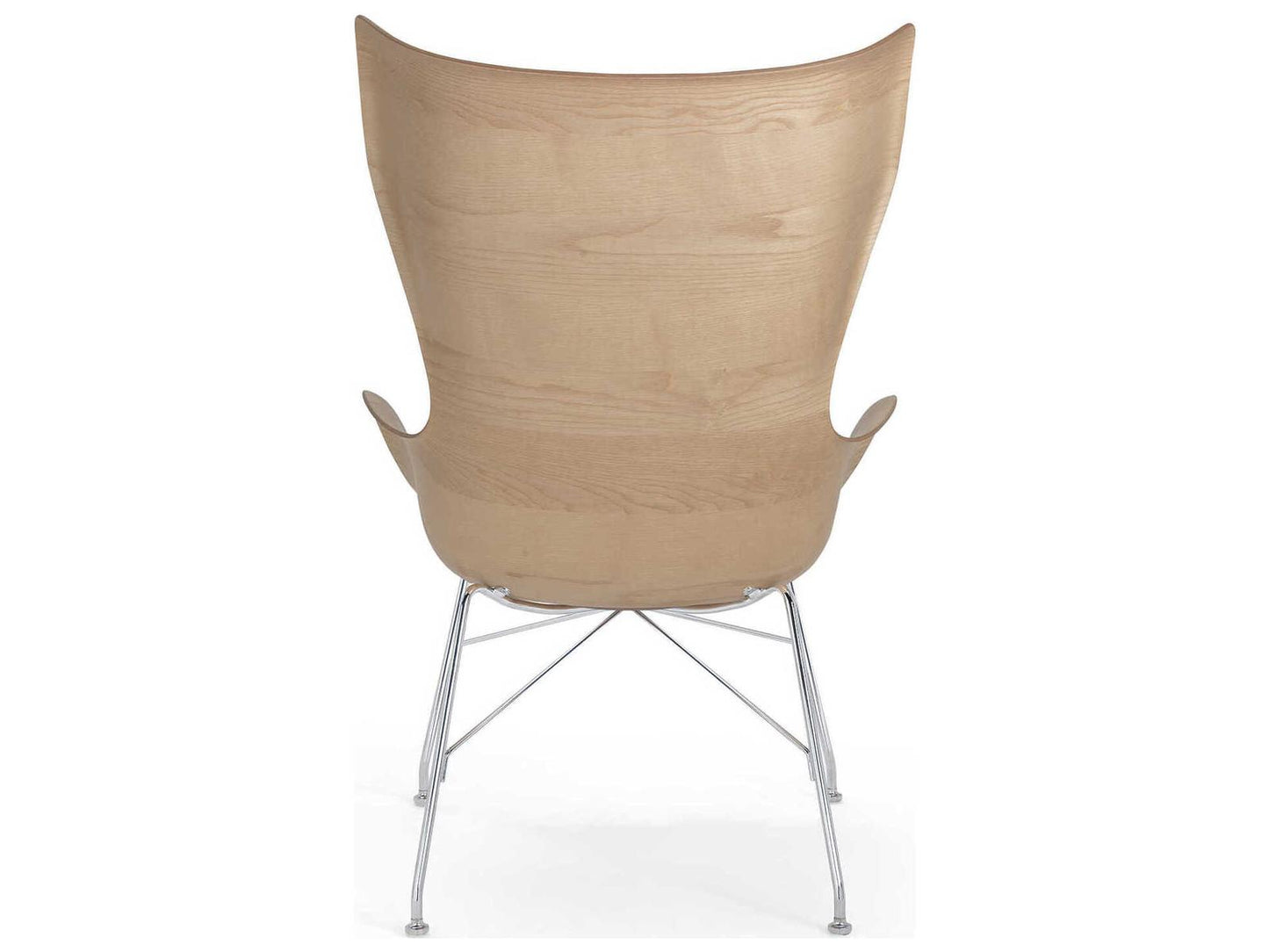 K Wood 4917 Accent Chair in Dark Ash with Chrome Frame