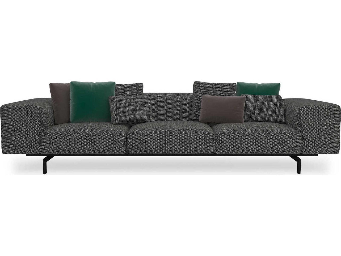 Largo 3-Seat Upholstered Sofa in Gubbio Dark Gray