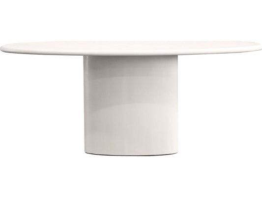 Tugg 78-Inch Oval Dining Table in Ivory Tusk Microskin