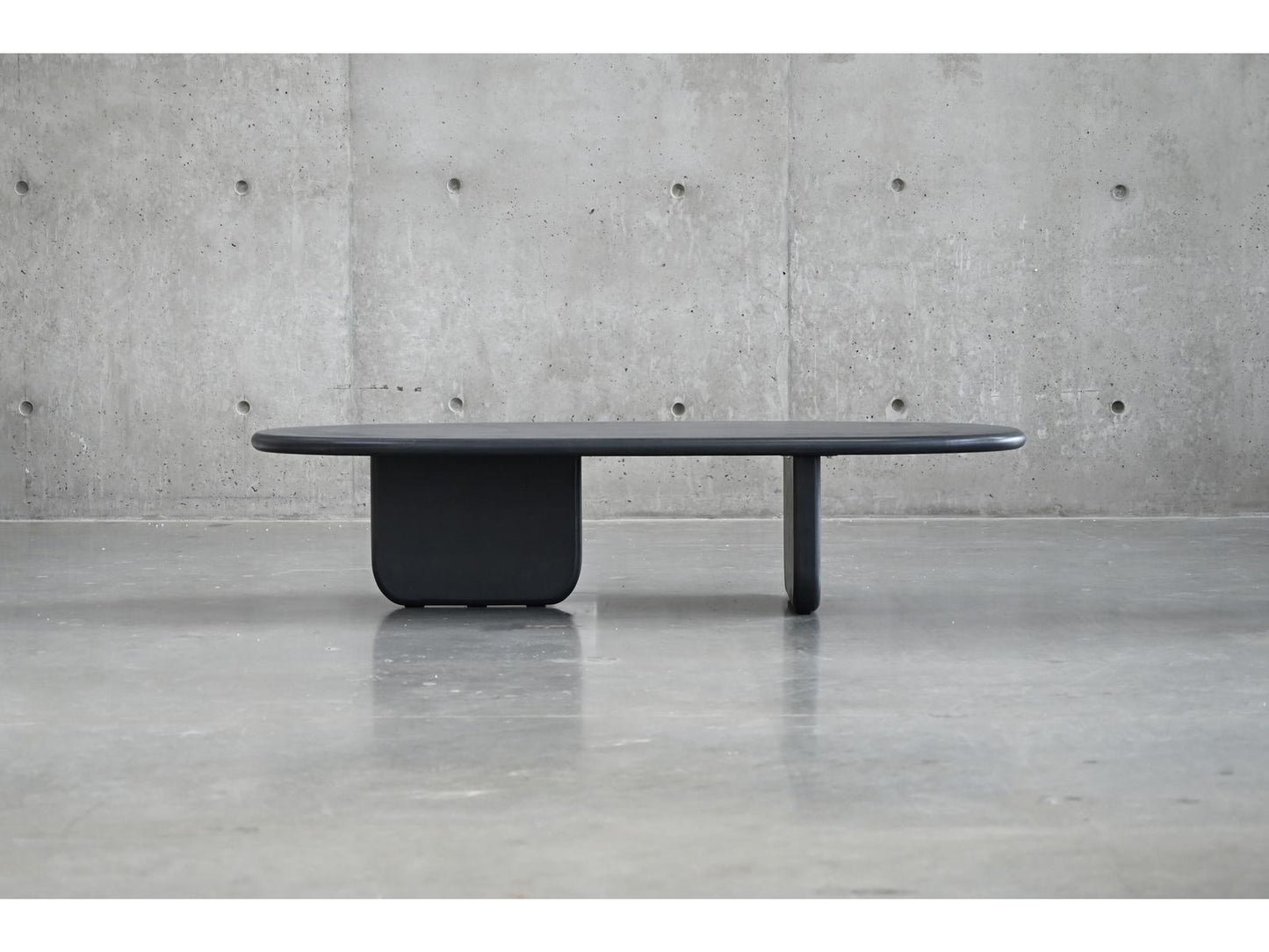 Hana Oval Coffee Table in Dusk Black Micro Skin
