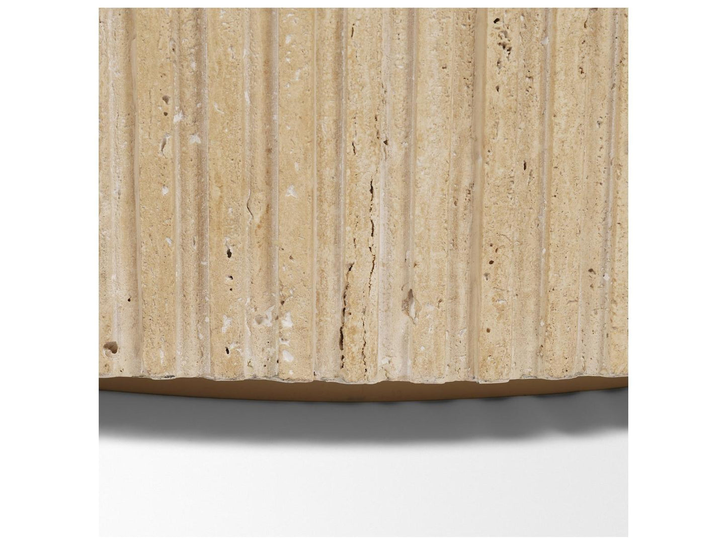 Mercana Elara Ribbed Oblong Travertine Coffee Table