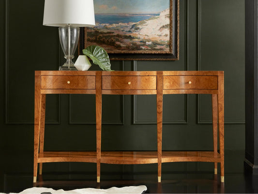 Serpentine Rectangular Wood Console Table Olive Ashe