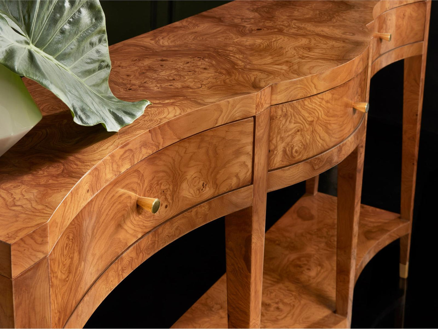 Serpentine Rectangular Wood Console Table Olive Ashe