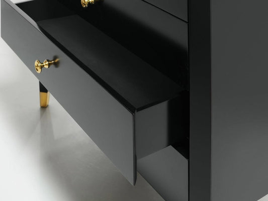Niles Black Double Dresser with Brass Accents