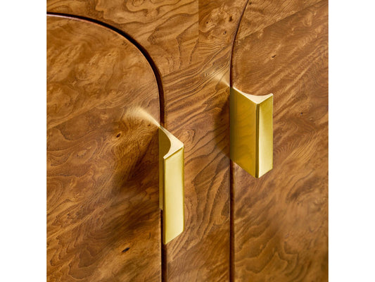 Arches 81-Inch Burlwood Brass Sideboard