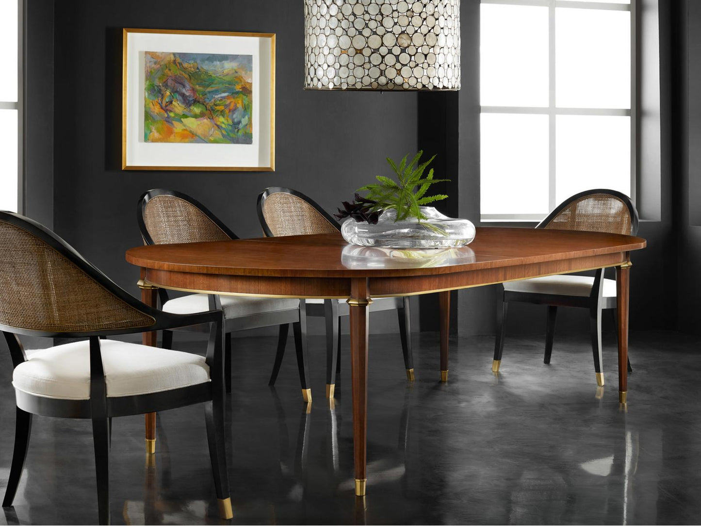 Norris Oval Extendable Wood Dining Table in Walnut