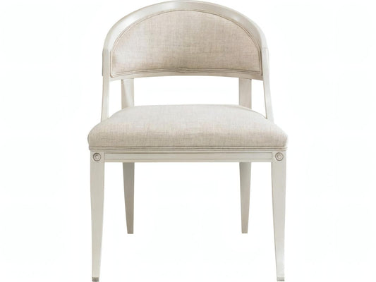 Inese Upholstered Armless Dining Side Chair with Exposed Wood Frame