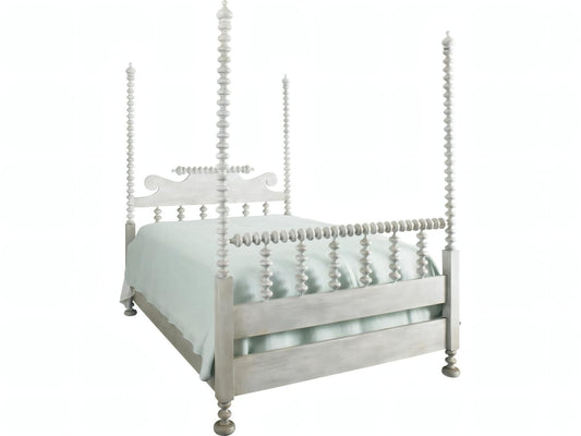 South Hampton King Poster Bed in White Maple Wood