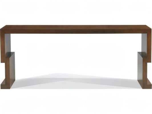 Kang Rectangular Wood Console Table with Walnut Veneers