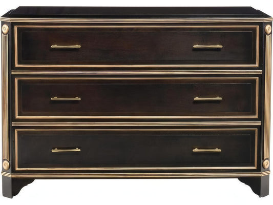 Directoire 3-Drawer Wood Dresser with Brass Hardware