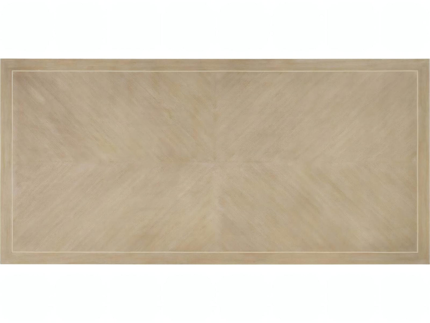 Benjamin 92-Inch Rectangular Wood Dining Table Oak with Antiqued Brass Accents