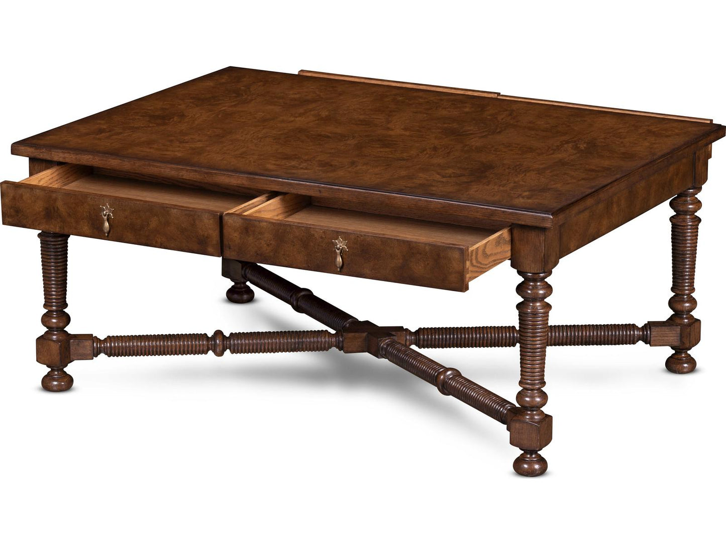 Owen Rectangular Wood Coffee Table with Drawers