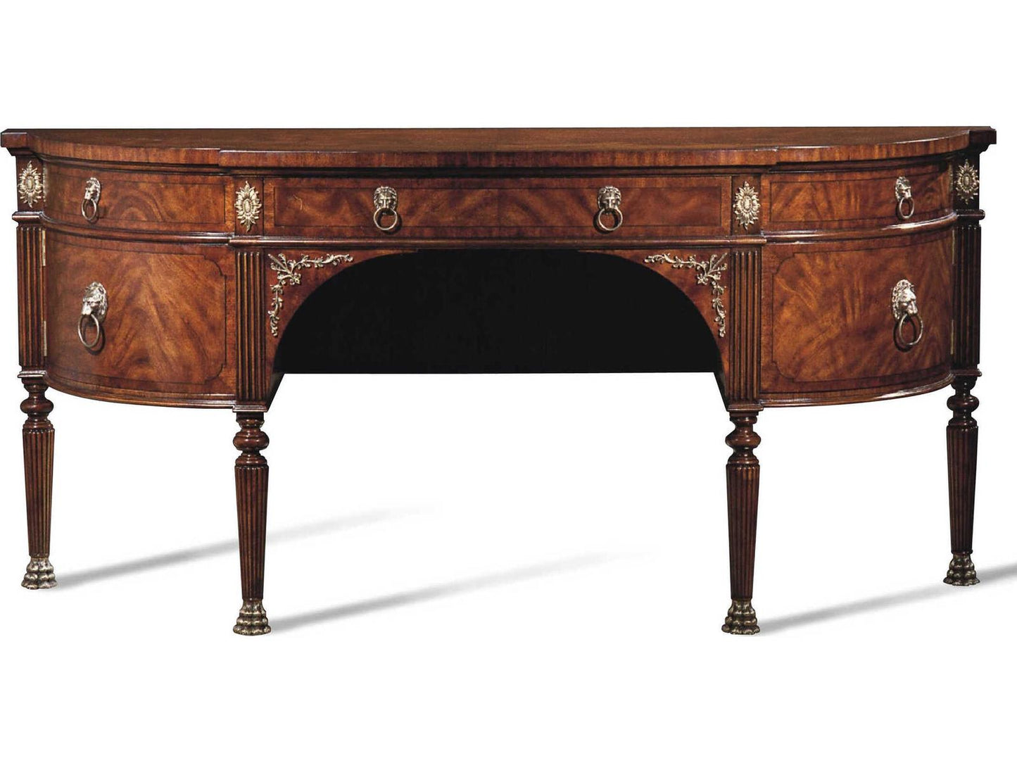 Lillian 72-Inch Crotch Mahogany Sideboard with Brass Accents