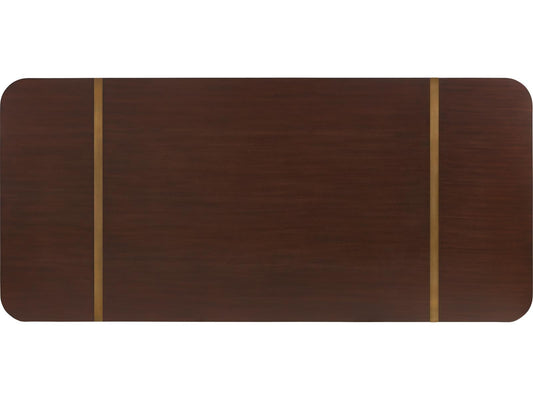 Serenity Rectangle Dining Table in Mahogany with Geometric Bases