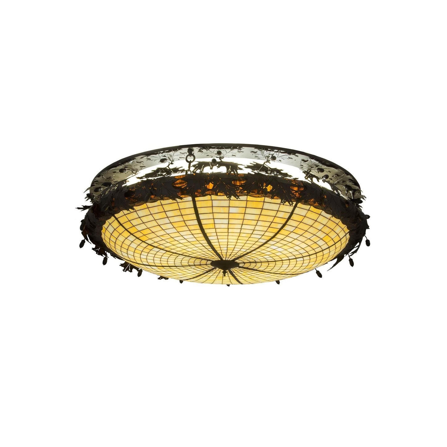 Meyda Lighting Greenbriar Oak 52 Inch 6 Light Flush Mount Cp744881