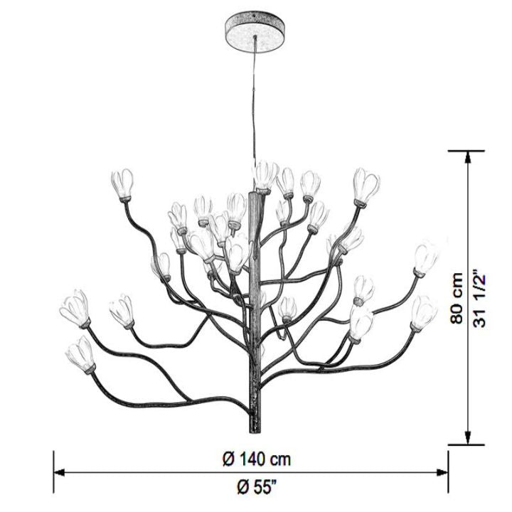 Mokuren Branch Chandelier