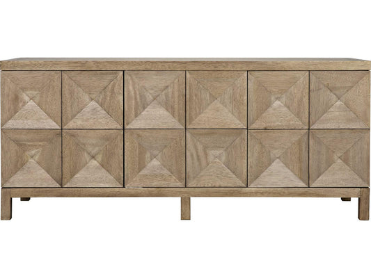 Quadrant 3-Door Sideboard in Washed Walnut with Carved Detail