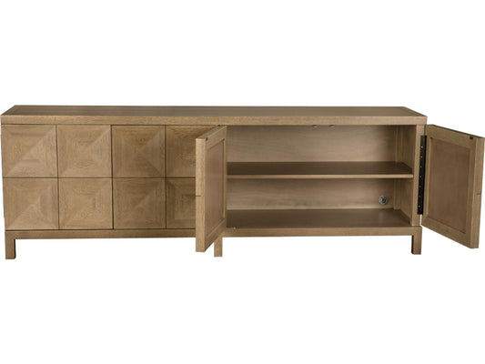 Quadrant 4-Door Sideboard in Washed Walnut Wood