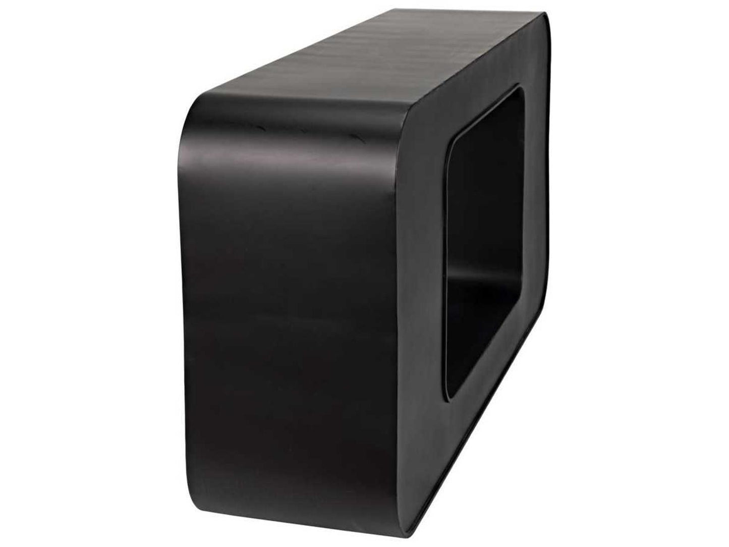 Shylock Rectangular Metal Console Table in Matte Black