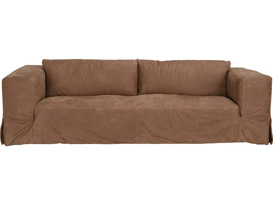 Plato 3-Seat Orris Brown Leather Sofa