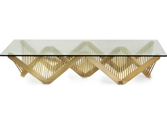 Geo Rectangular Glass Natural Coffee Table