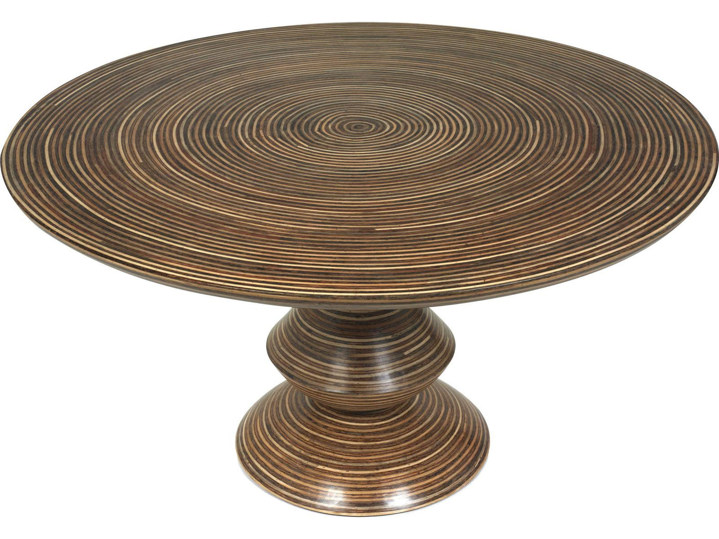 Showtime Round Dining Table in Natural Resin and Rattan