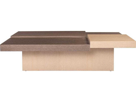 Mesa Rectangular Wood Lati Grey Beige Coffee Table