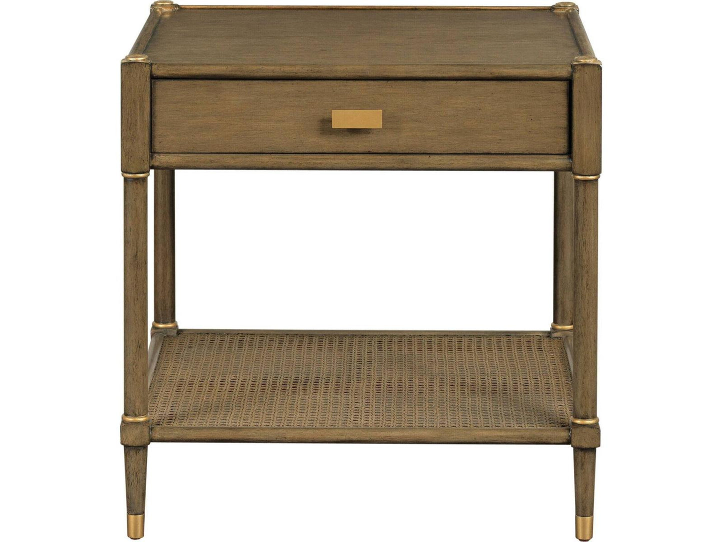 Rectangular End Table with Tier in Light Walnut