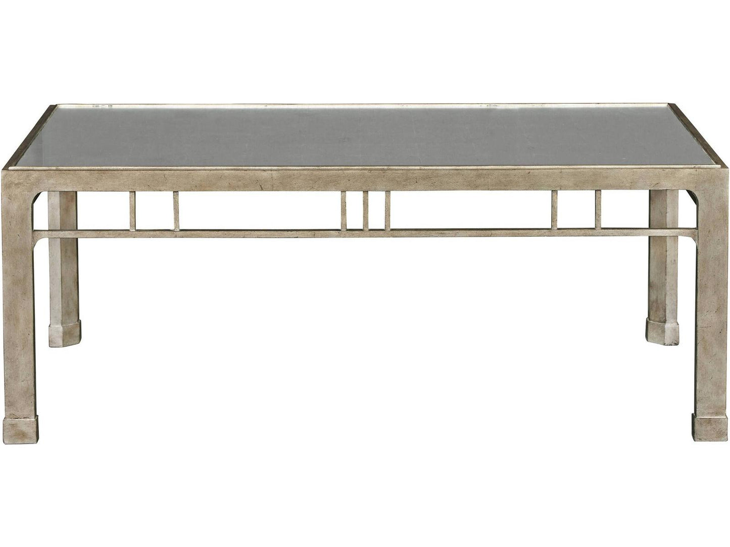 Rectangular Silver Leaf Mirror Coffee Table Antique Silver