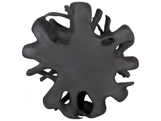 Cast Organic River Stone Round Coffee Table Charcoal Stone Finish