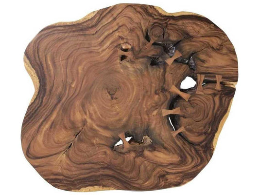 Flow Natural Wood and Acrylic Freeform Coffee Table